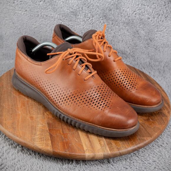 Cole Haan 2.ZeroGrand Laser Wingtip Oxford Brown Leather Shoe C25351 Mens Sz 11M - Picture 1 of 7